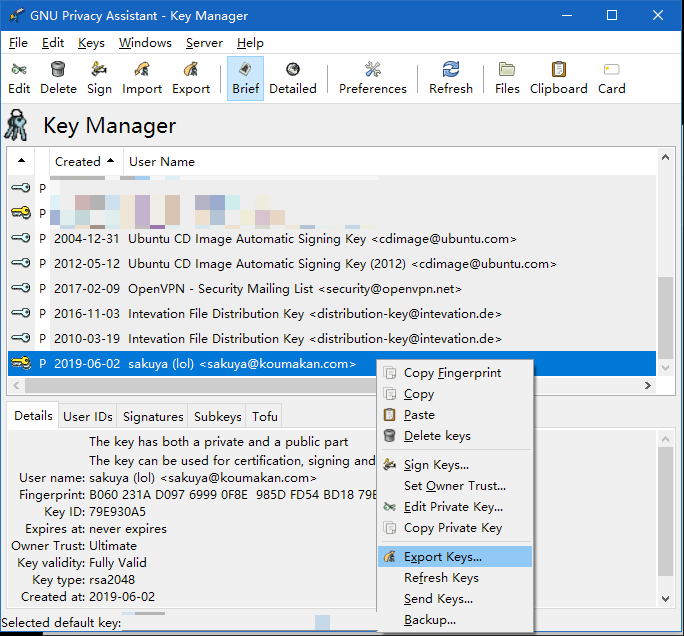 export_keys